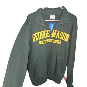 Champion George Mason Patriots Hoodie Men's Size Large Green Sweatshirt Pullover